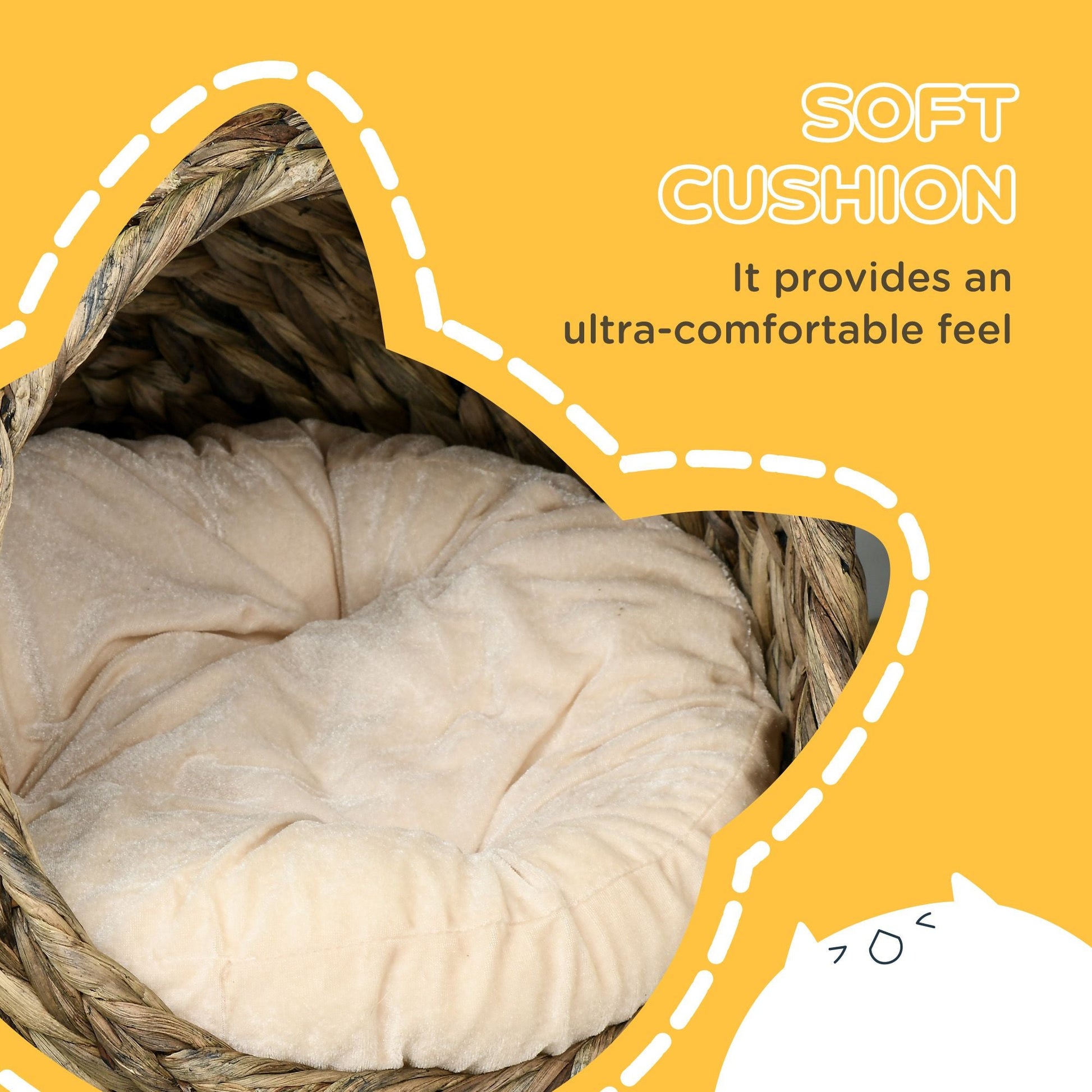 Natural Braided Elevated Cat Bed