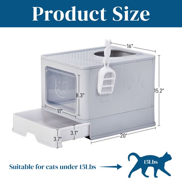 Large Enclosed Cat Litter Box
