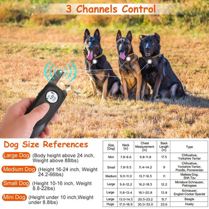984FT Dog Training Collar| 984FT Dog Trainer | Long-Range Dog Collar | 3-Mode Dog Collar | Rechargeable Dog Trainer |Waterproof Dog Collar | Pet Training Collar | Dog Obedience Collar | Remote Dog E-Collar |Shock & Vibration Collar | Safety Lock Dog Collar |