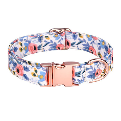 SunnyBloom sunflower pet collar made from soft cotton with vibrant floral design.