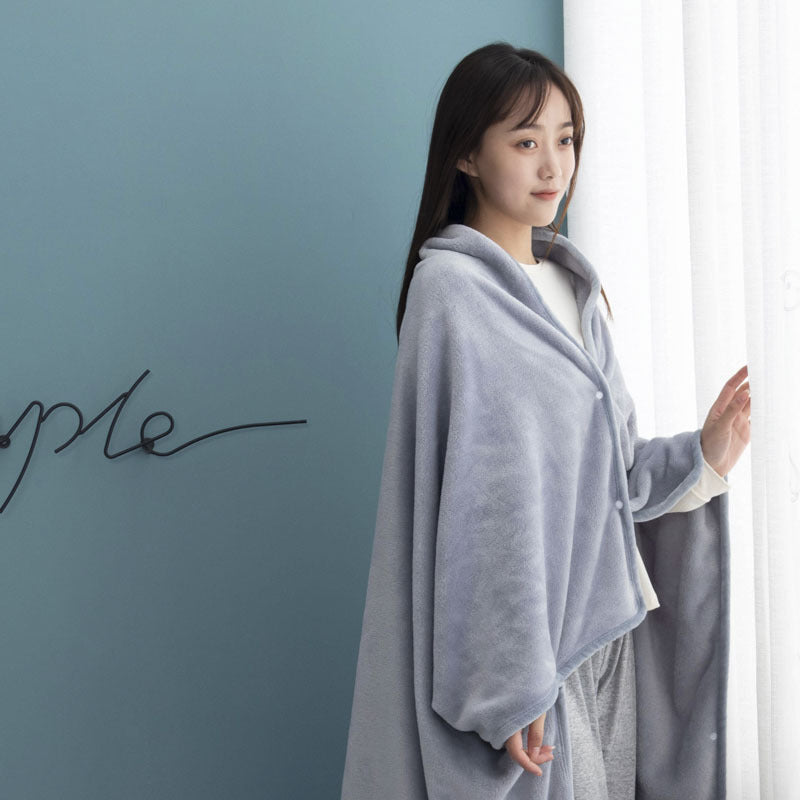Office Nap Wearable Blanket Weighted Hoodie and Throws Fluffy Blankets Cover on The Sofa Home Bath Towel with Sleeves for Beds